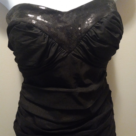 🖤 CALVIN KLEIN Black Bustier Empire Sequin Waist Rausch Mini Sz 2 - Picture 2 of 9